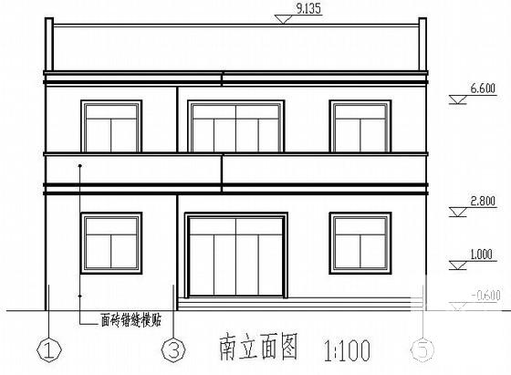 2层砖混结构别墅结构CAD施工图纸（6度抗震） - 1