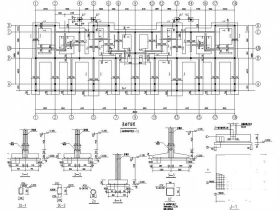 6层砌体结构住宅楼结构CAD施工图纸(基础设计等级) - 1