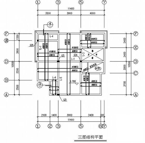 3层砌体结构住宅楼建筑结构CAD施工图纸（坡屋面农村住宅楼） - 1