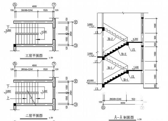 3层砌体结构住宅楼建筑结构CAD施工图纸（坡屋面农村住宅楼） - 4