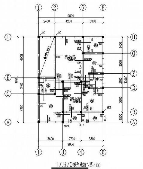 砖混结构住宅楼结构CAD施工图纸（6层悬挑基础） - 1