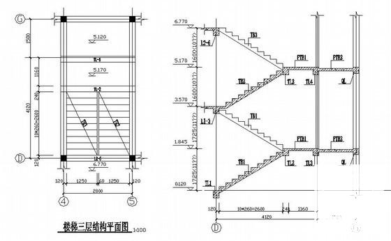 3层坡屋面砖混结构办公楼结构CAD施工图纸 - 4