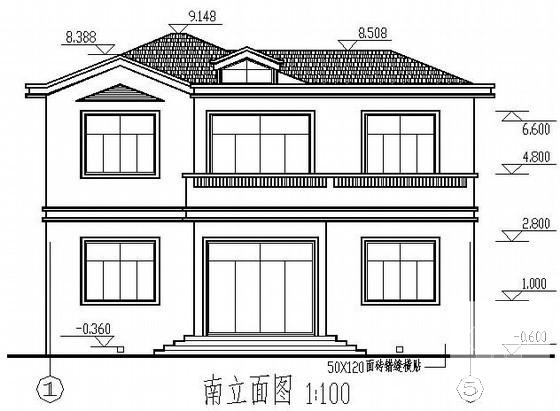 筏形基础2层砖混结构别墅结构施工图纸（建筑施工CAD图纸） - 1