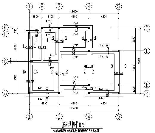 筏形基础2层砖混结构别墅结构施工图纸（建筑施工CAD图纸） - 2