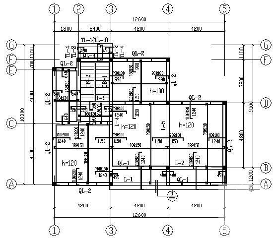 筏形基础2层砖混结构别墅结构施工图纸（建筑施工CAD图纸） - 3