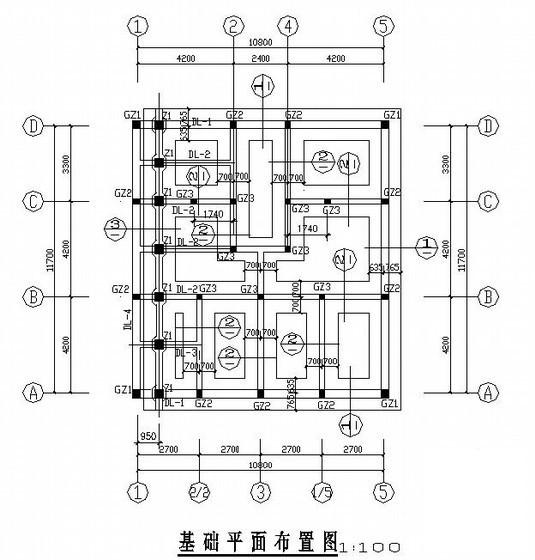 砖混结构住宅楼结构CAD施工图纸（3层条形基础） - 2