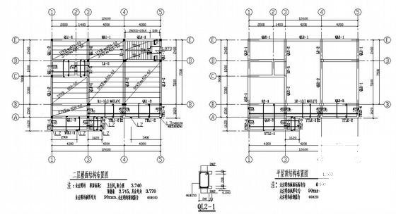 砖混结构住宅楼结构CAD施工图纸（2层条形基础坡屋面） - 2