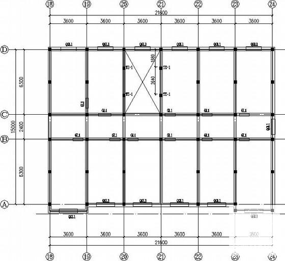 4层砖混宿舍结构CAD施工图纸(条形基础现浇板) - 1