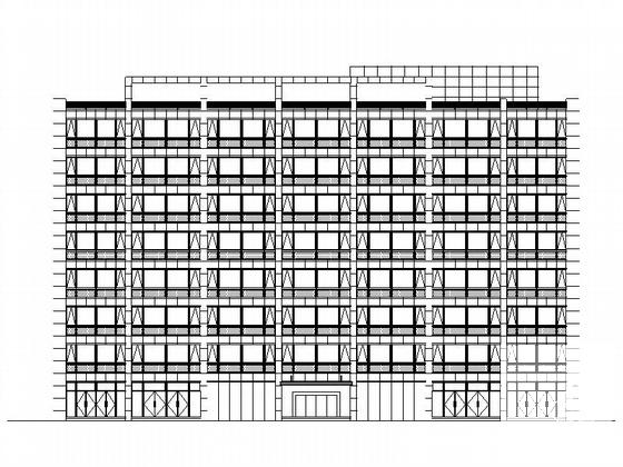 8层综合办公楼建筑方案设计CAD图纸 - 1
