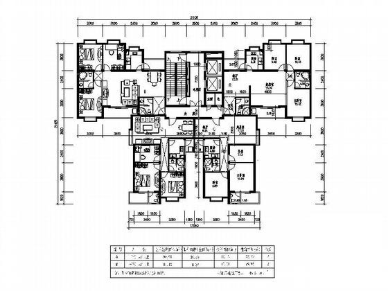 49套一梯四塔式住宅户型建筑图纸(平面cad) - 1