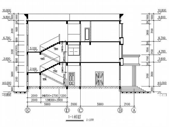3层派出所办公楼建筑设计CAD施工图纸（毕业设计方案） - 2