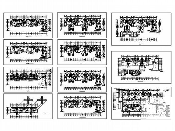 小高层板式住宅楼建筑CAD图纸户型图纸（南、北两梯） - 3