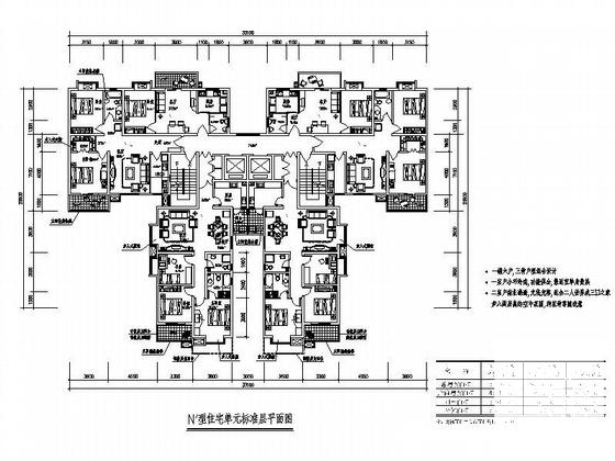 54套一梯六塔式住宅户型平面CAD图纸 - 1
