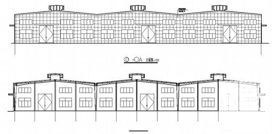 钢结构厂房结构CAD施工图纸（单层桩基础）(平面布置图) - 3