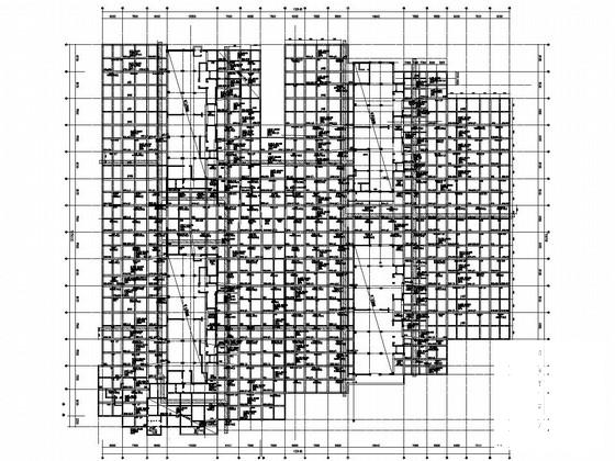 框架剪力墙结构地下车库结构CAD施工图纸(平面布置图) - 1