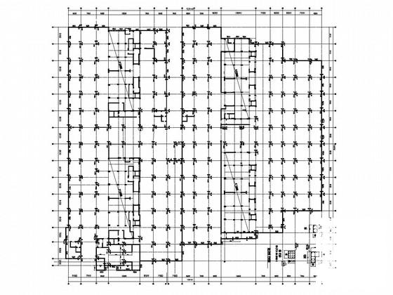框架剪力墙结构地下车库结构CAD施工图纸(平面布置图) - 2