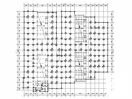 框架剪力墙结构地下车库结构CAD施工图纸(平面布置图) - 3