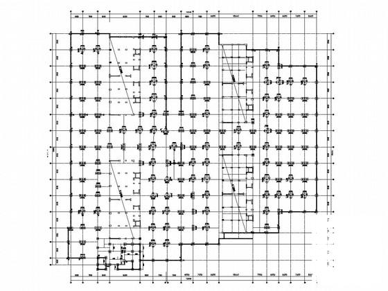 框架剪力墙结构地下车库结构CAD施工图纸(平面布置图) - 3