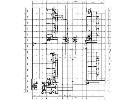 框架剪力墙结构地下车库结构CAD施工图纸(平面布置图) - 4
