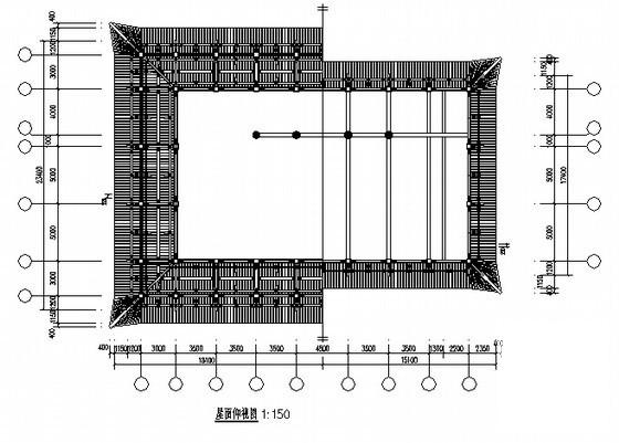 仿古大殿（大雄宝殿）建筑施工CAD图纸 - 2