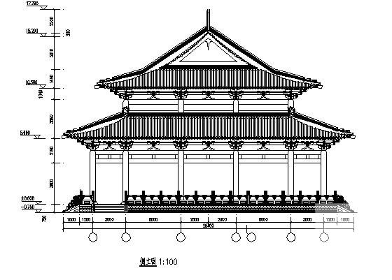 仿古大殿（大雄宝殿）建筑施工CAD图纸 - 4