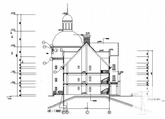 3层古城堡建筑CAD施工图纸 - 2