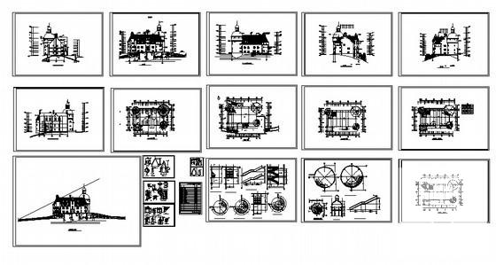 3层古城堡建筑CAD施工图纸 - 4