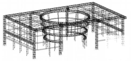 钢框架办公大楼结构CAD施工图纸（桩基础8度抗震） - 1