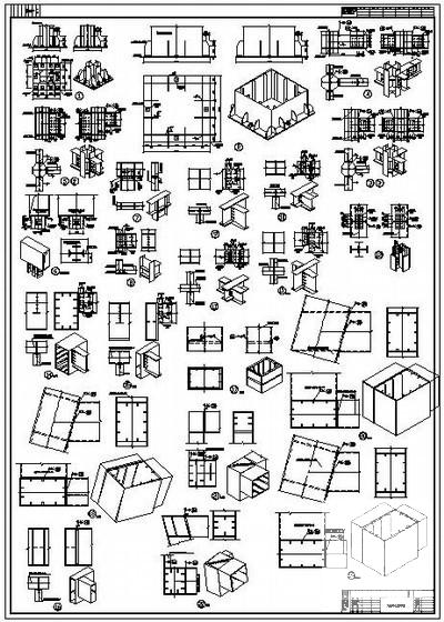 70米高主井钢井架结构CAD施工图纸（7度抗震） - 2