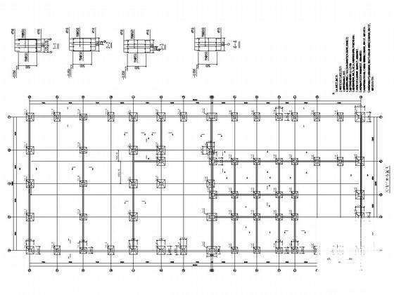 大众4S店钢结构CAD施工图纸（局部两层）(平面布置图) - 1