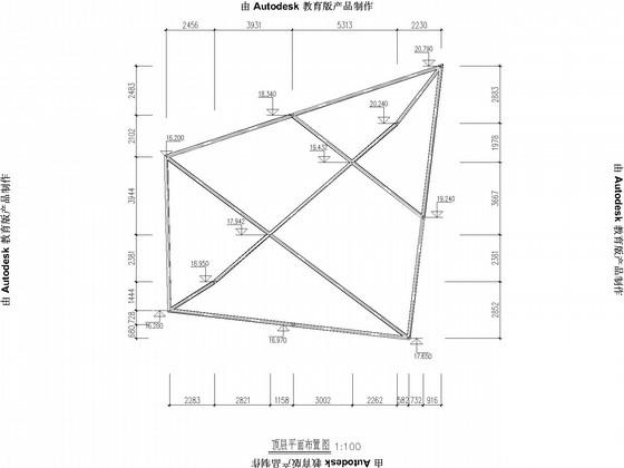公园配套服务站钢结构CAD施工图纸(3套)(平面布置图) - 2