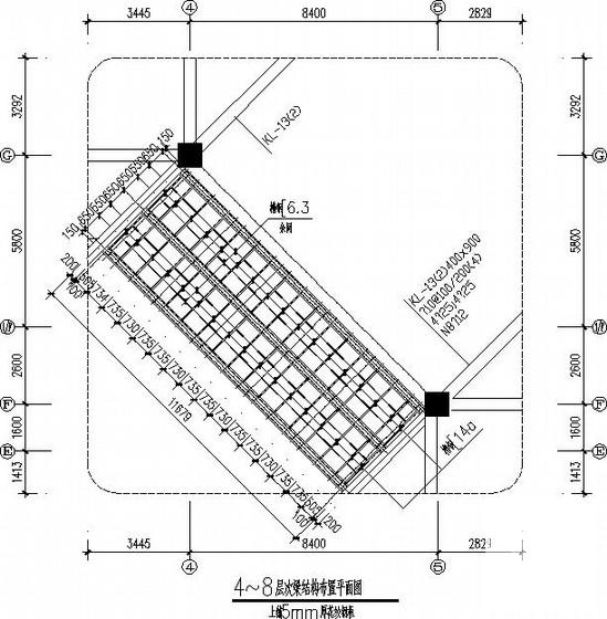 8度区多层钢框架连廊结构CAD施工图纸 - 2