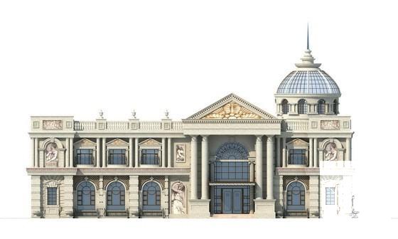 2层欧式会所建筑方案设计图纸（效果）(平面图) - 5