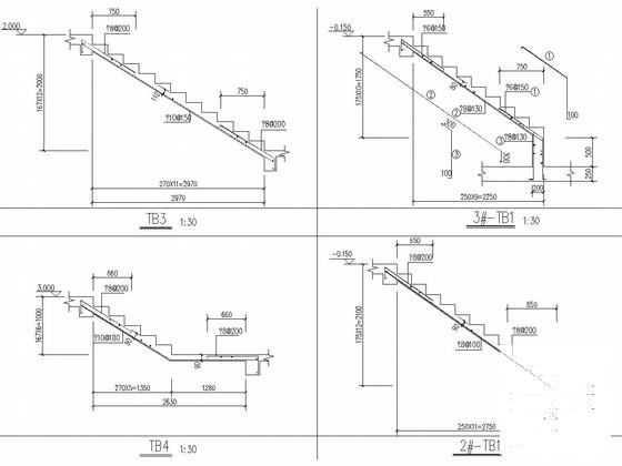 6层砌体结构住宅楼结构CAD施工图纸(平面布置图) - 4