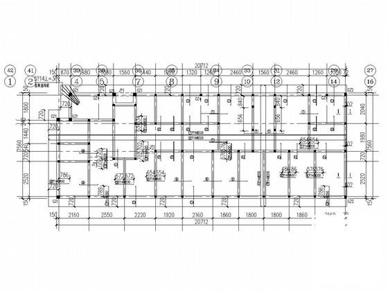 3层砌体结构住宅楼结构CAD施工图纸(地下室平面图) - 1