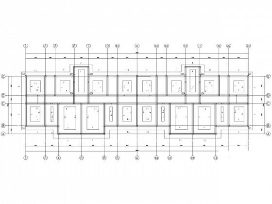 砌体结构、条形基础三栋公租房结构CAD施工图纸(平面布置图) - 2