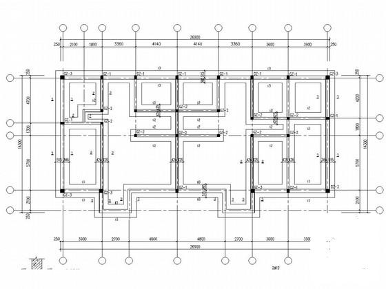 两层砌体结构私人住宅楼结构CAD施工图纸（坡屋面1层） - 1
