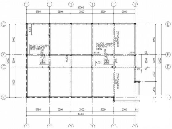 3层砌体结构服务所结构CAD施工图纸（6度抗震）(平面布置图) - 3