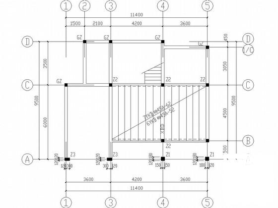 两层砌体结构别墅结构CAD施工图纸(6度抗震含建施) - 2