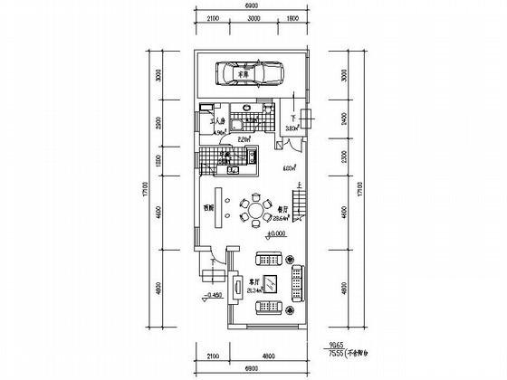 3层独栋别墅户型图纸（北入口、194平方米、大户型） - 1