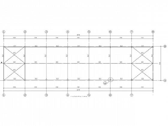 2层独立基础钢框架办公楼结构CAD施工图纸(平面布置图) - 2