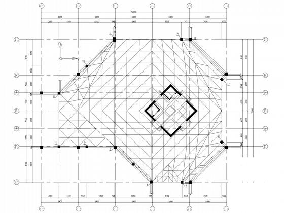 8度抗震商业广场中庭大跨度钢结构CAD施工图纸 - 4