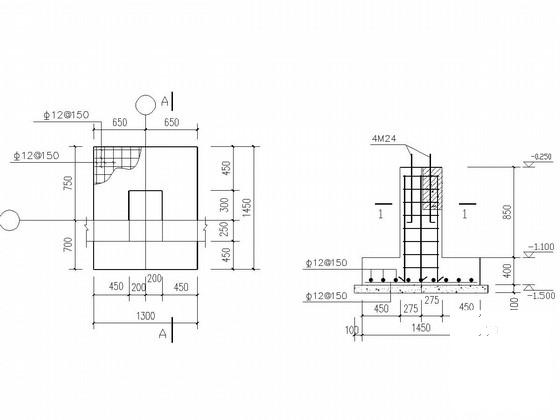 1层轻钢结构商业铺面结构CAD施工图纸(柱下独立基础) - 2