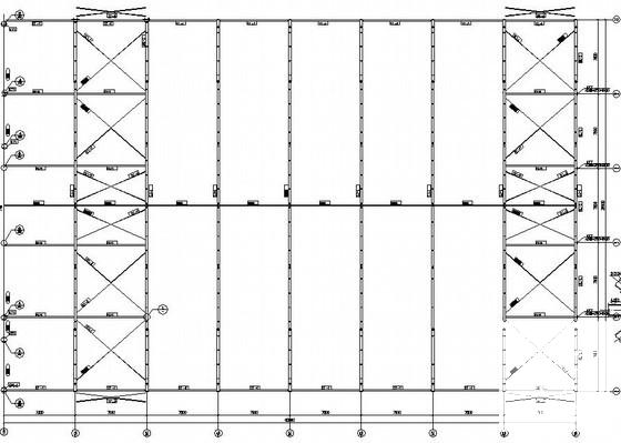 钢结构门式刚架五星温泉城结构CAD施工图纸（6度抗震）(平面布置图) - 2