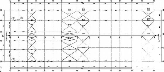 汽车生活馆钢框架结构CAD施工图纸（7度抗震）(基础平面图) - 1