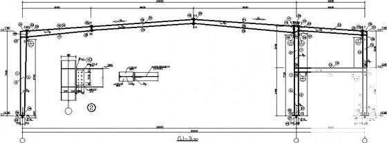 汽车生活馆钢框架结构CAD施工图纸（7度抗震）(基础平面图) - 3