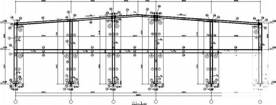 汽车生活馆钢框架结构CAD施工图纸（7度抗震）(基础平面图) - 4