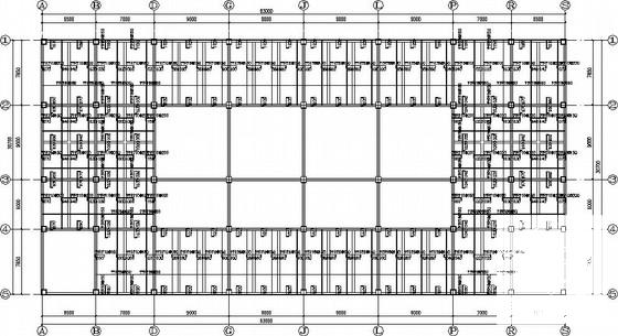 局部2层办公楼厂房结构CAD施工图纸（独立基础）(平面布置图) - 2