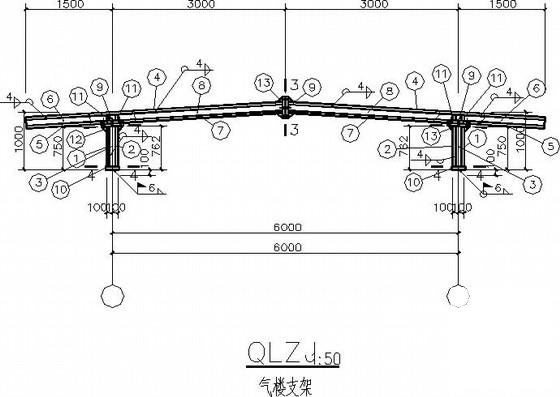 局部2层办公楼厂房结构CAD施工图纸（独立基础）(平面布置图) - 4