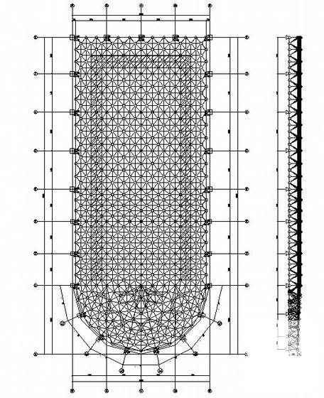 7度抗震游泳馆网架屋面结构CAD施工图纸 - 1